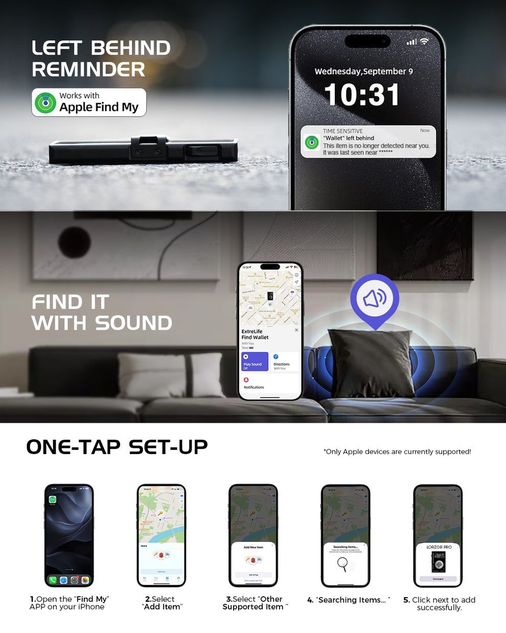 Lorzor Wallet Pro Отслеживаемый Механический Кошелек NFC
