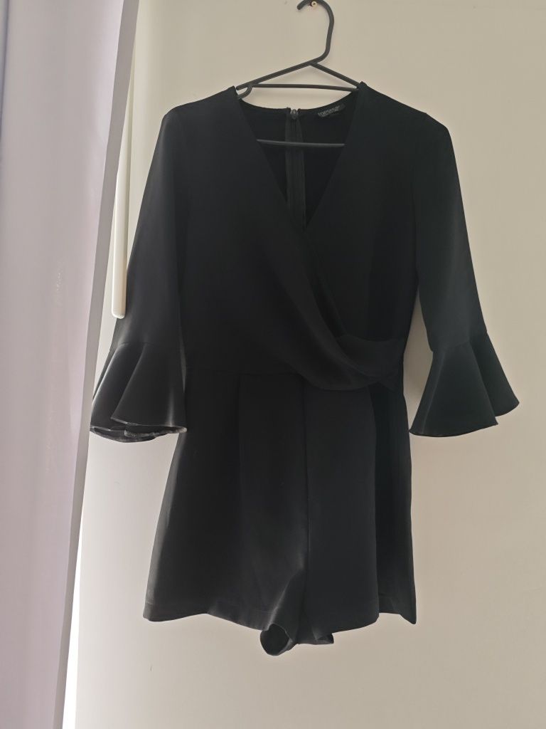 Kombinezon Top Shop 36 xs elegancki weselny komunijny czarny krótki