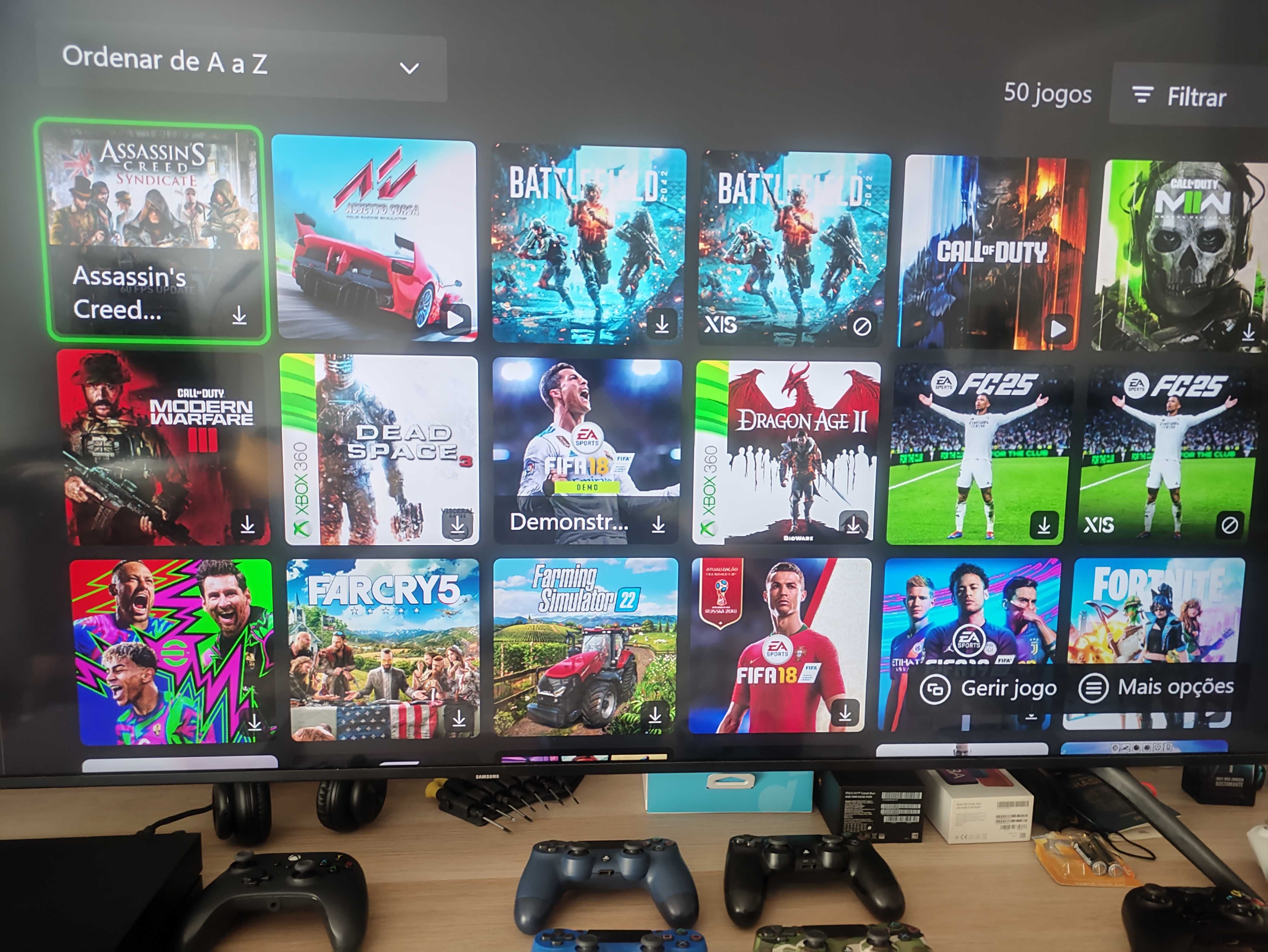 Xbox One x + 35 jogos na biblioteca