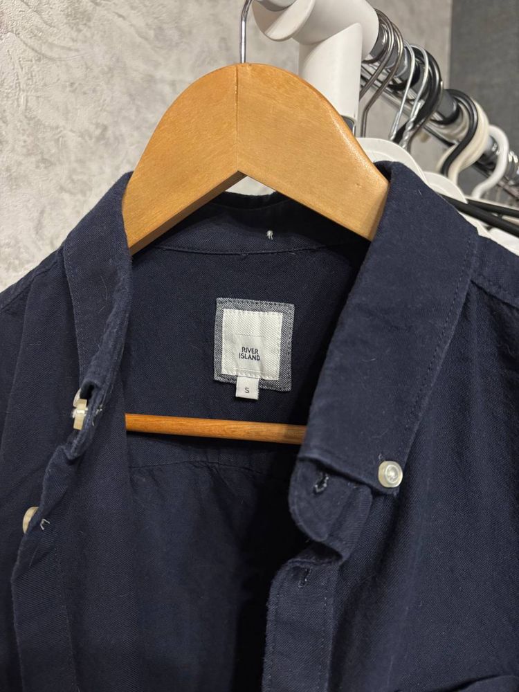 КОМПЛЕКТ Серый пиджак + Синяя Рубашка River Island + Тенниска Чёрная S