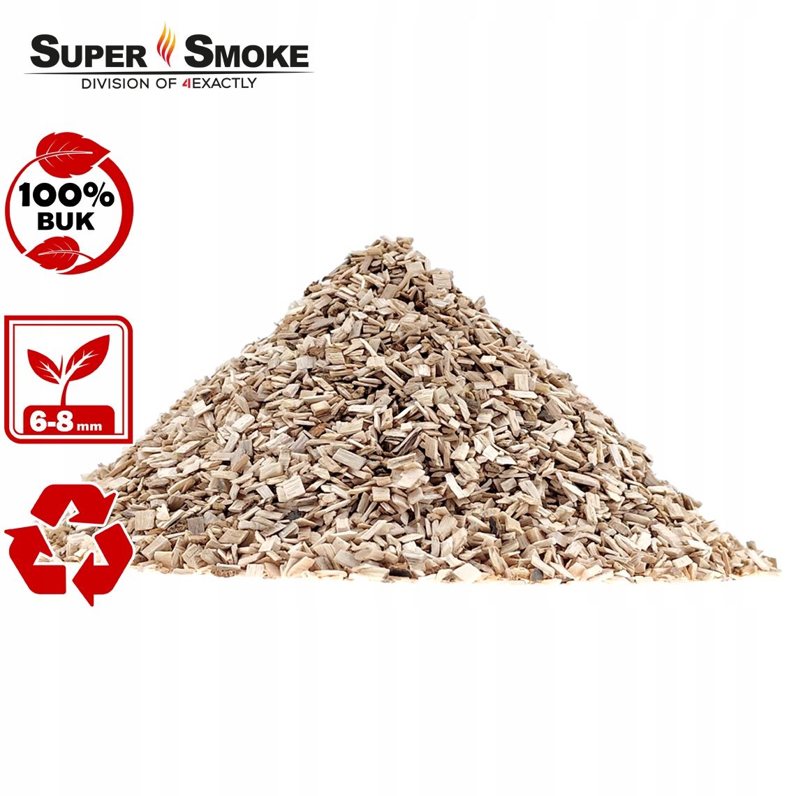 Zrębki Wędzarnicze Super Smoke BUK KL-08 (6-8mm) Medium 6L Doypack