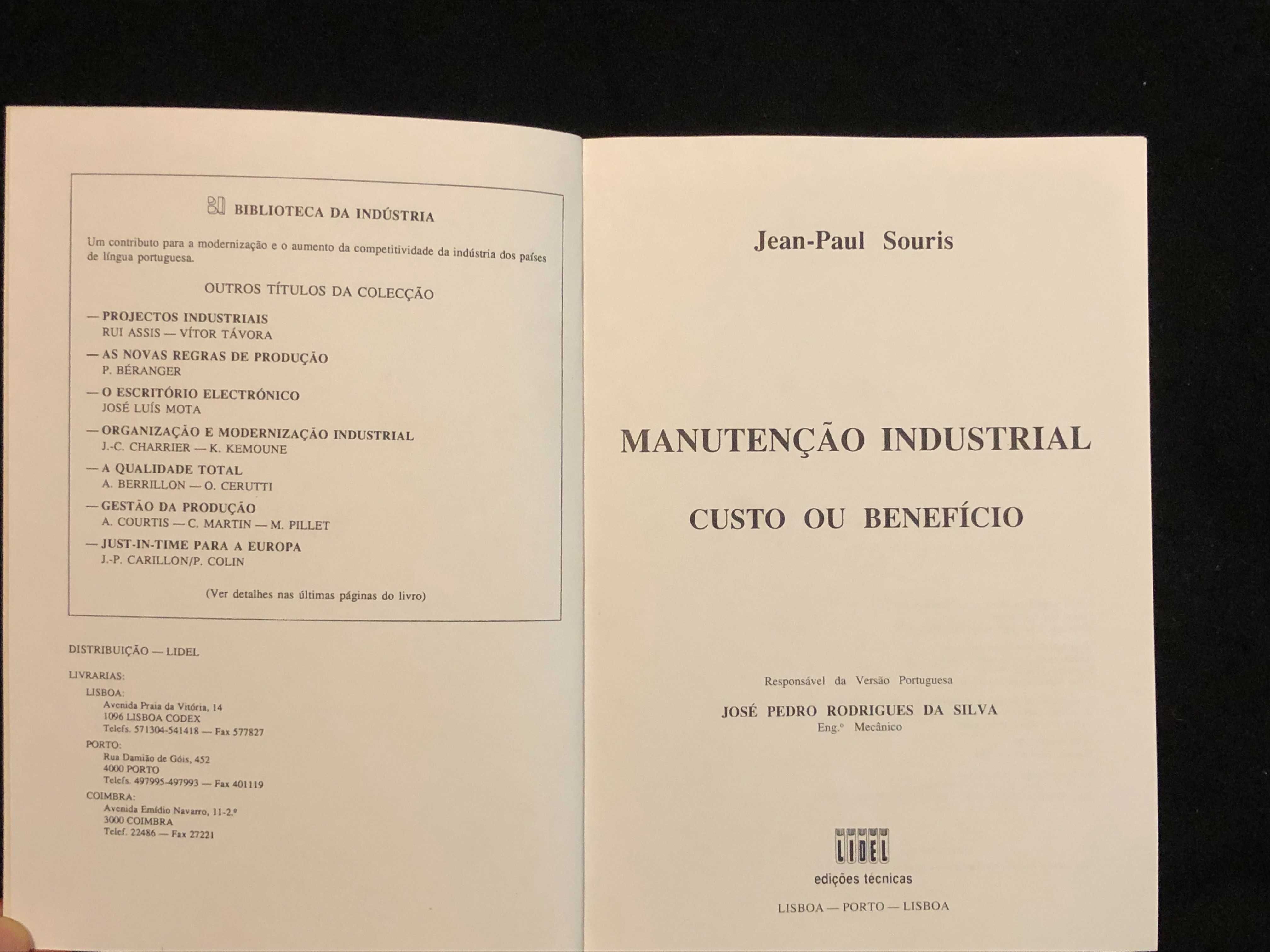 Livro de Manutenção Industrial Custo ou Benefício