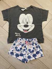 Zara 104 myszka mickey minnie mouse szorty spodenki bluzka