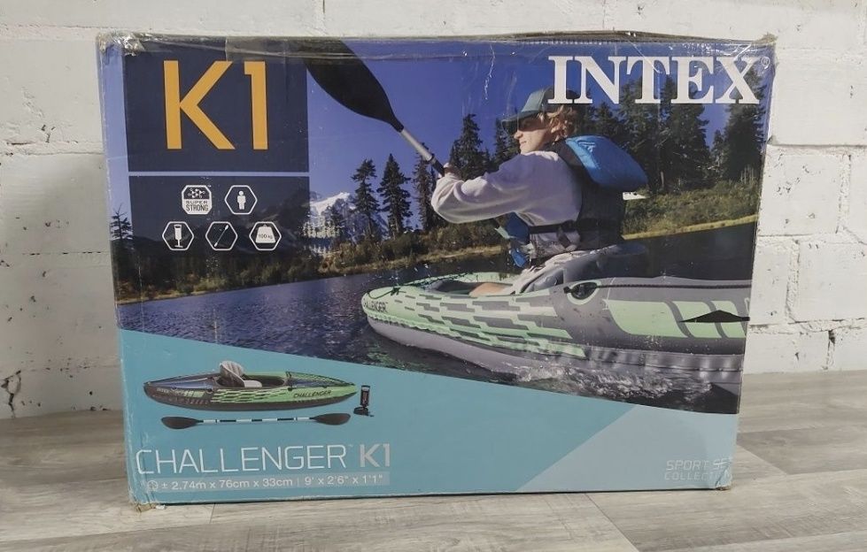 Kajak dmuchany Challenger K1 274 x 76 x 33 INTEX 68305NP pompka wiosło