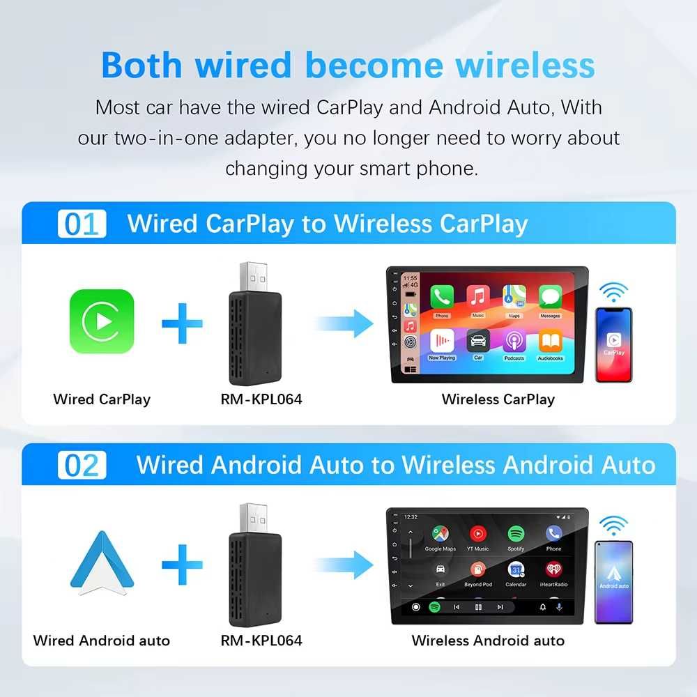 CarPlay / AndroidAuto / якісний безпровідний адаптер флешка карплей