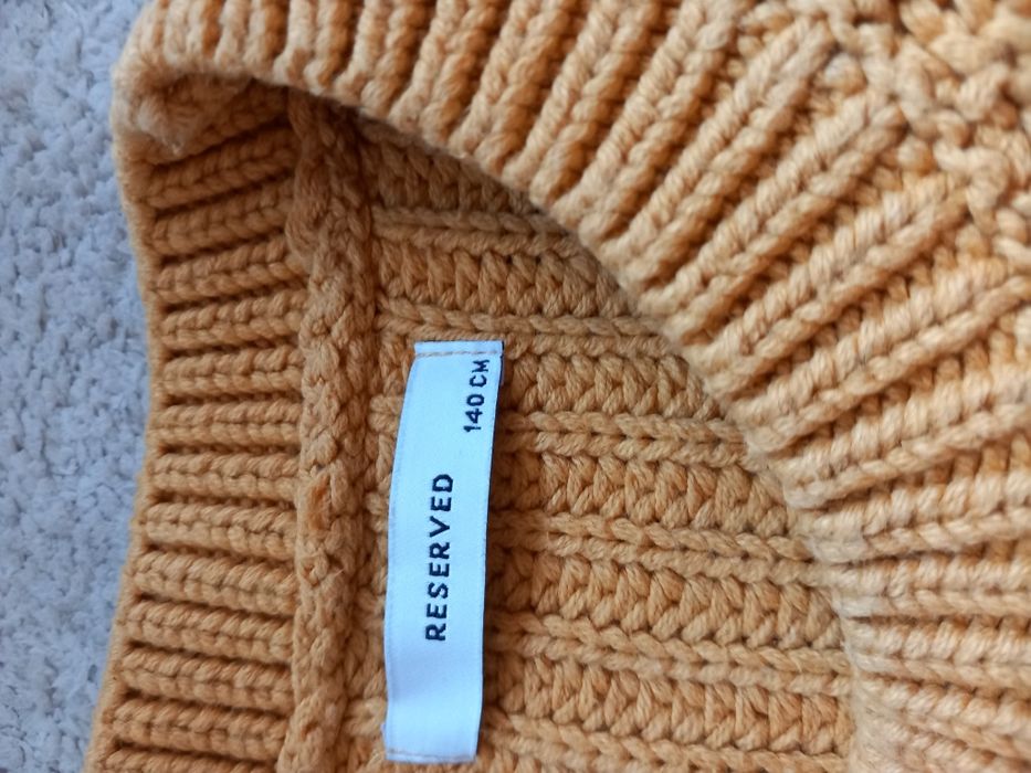 Musztardowy sweter reserved 140