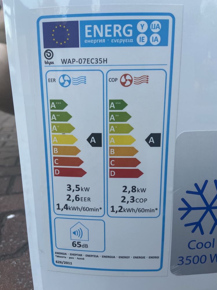 Klimatyzator przenośny Blyss z grzaniem 12000 BTU WAP-07EC35H