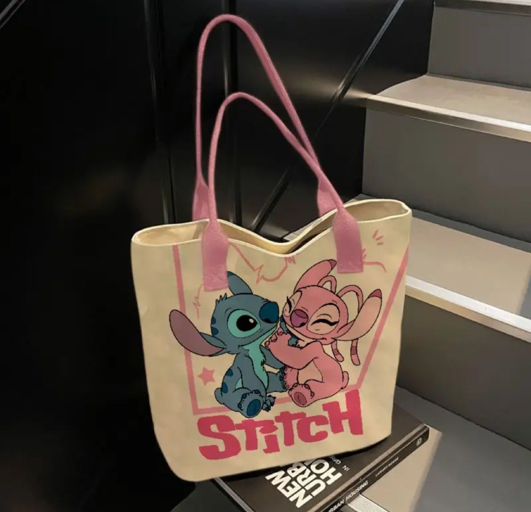 Torba materiałowa torebka Stitch różowa