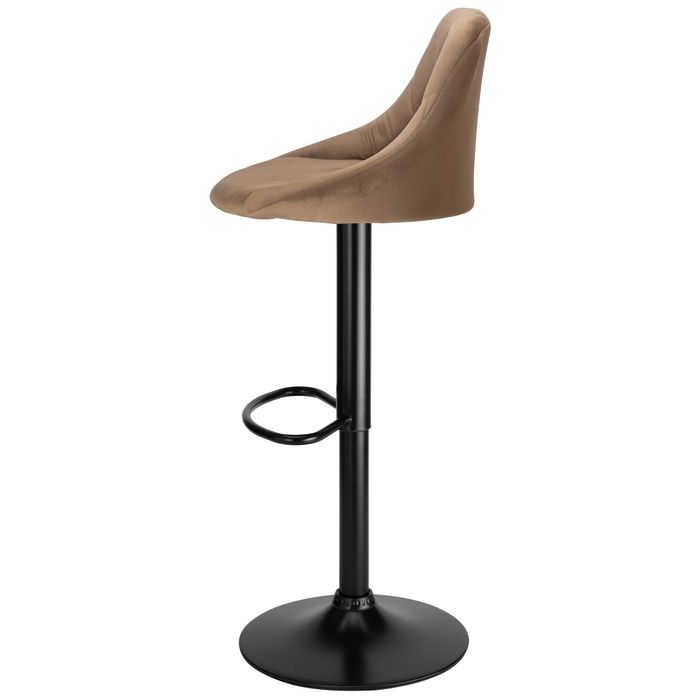 Krzesło barowe CYDRO BLACK welurowe MOKKA VELVET