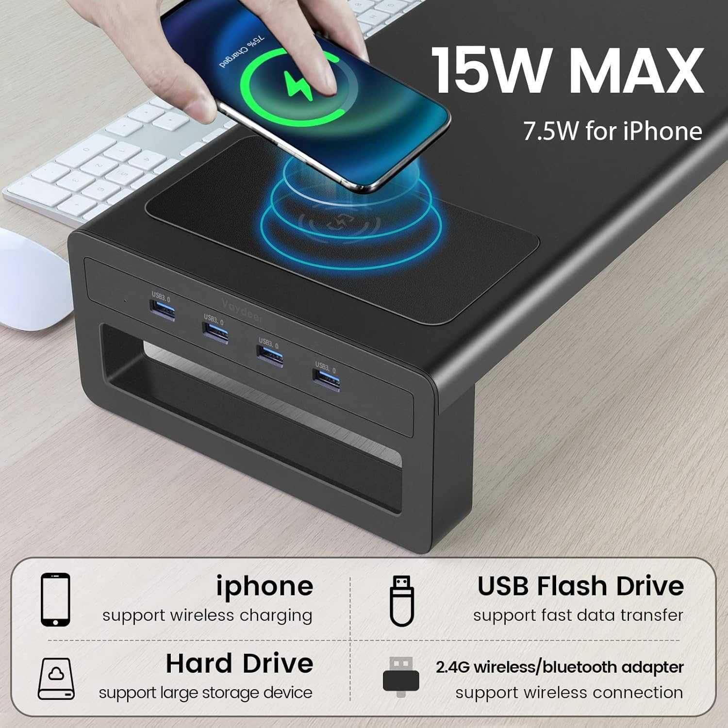 Nowy stojak pod monitor / półka / ładowarka bezprzewodowa !A1195!