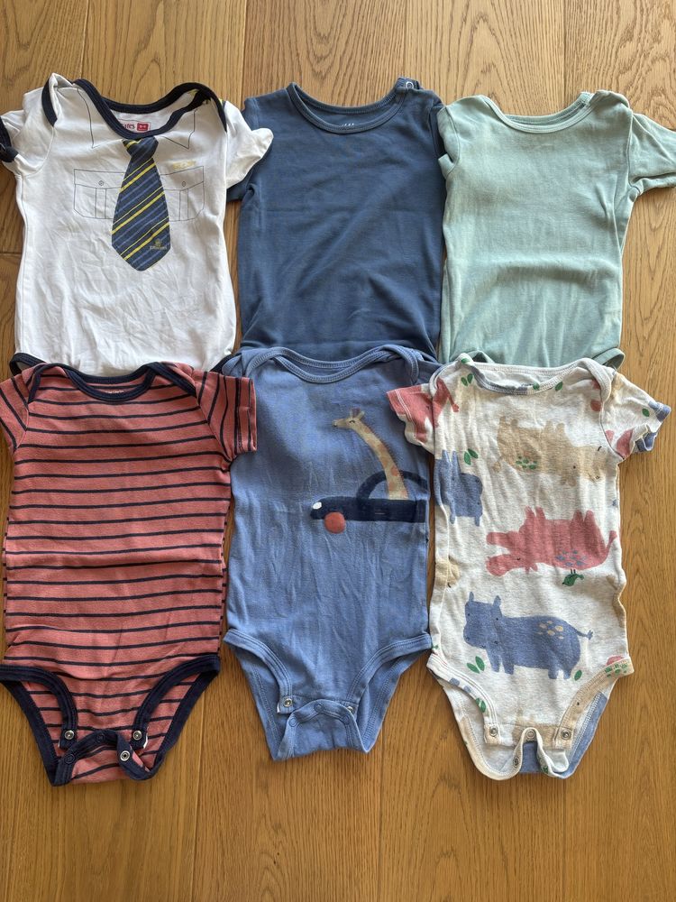 6 x body z krótkim rękawem 80 h&m carter’s