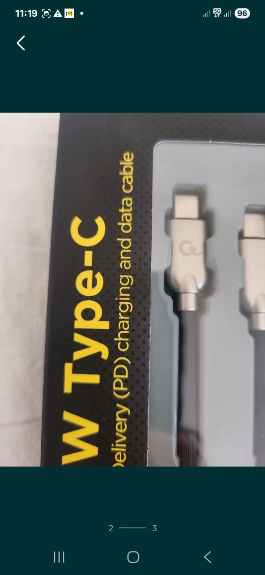 Kabel usbC do transmisji danych i szybkiego ładowania