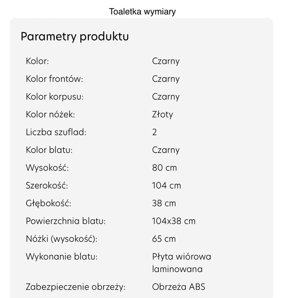 Komplet: komoda + toaletka/konsola