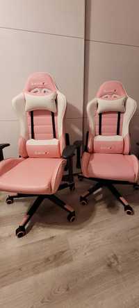 Fotele krzesła Huzaro biało-różowe jak nowe
