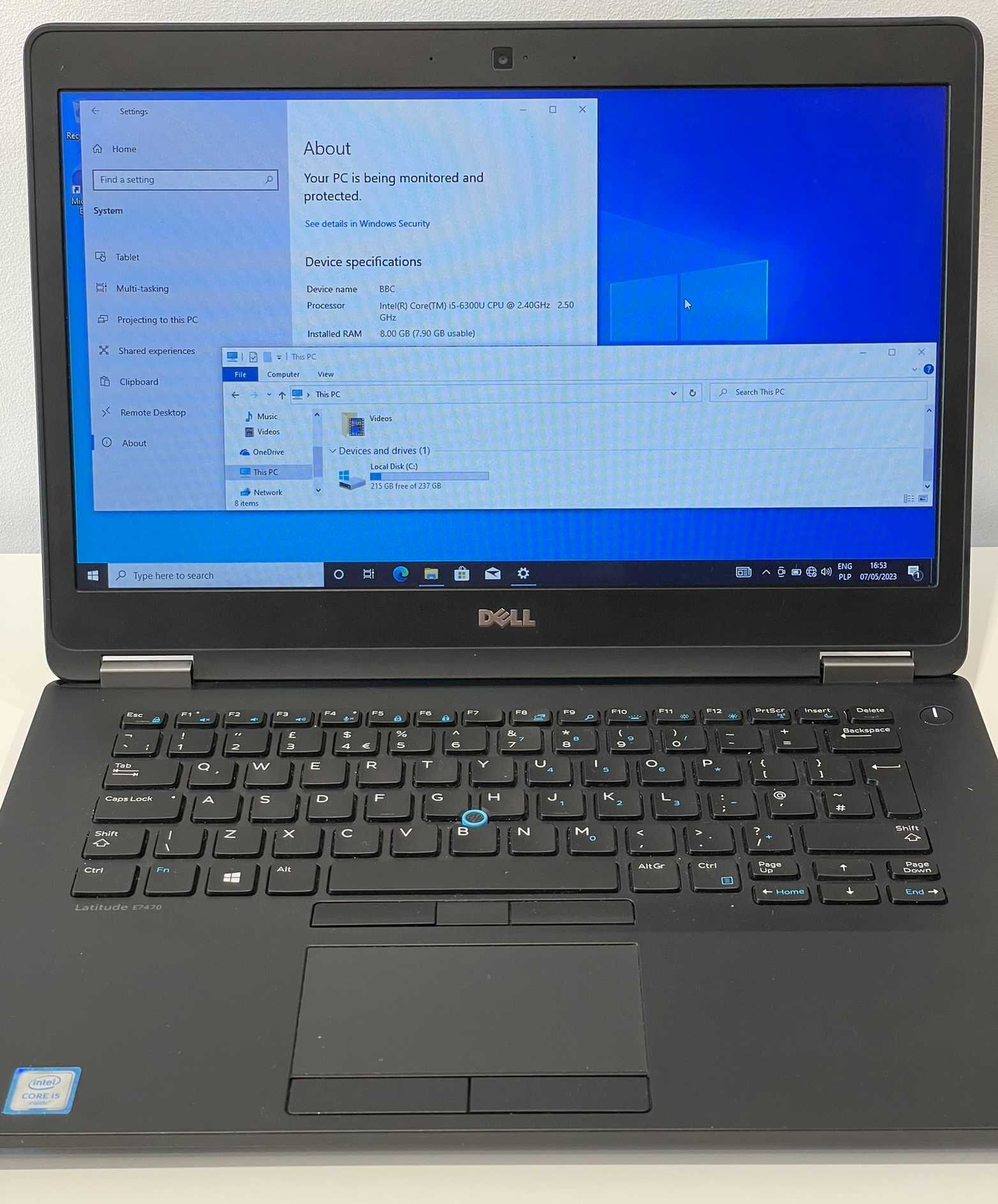 Ultrabook DELL E7470 14 cali i5-6300U dysk 256GB SSD 8GB