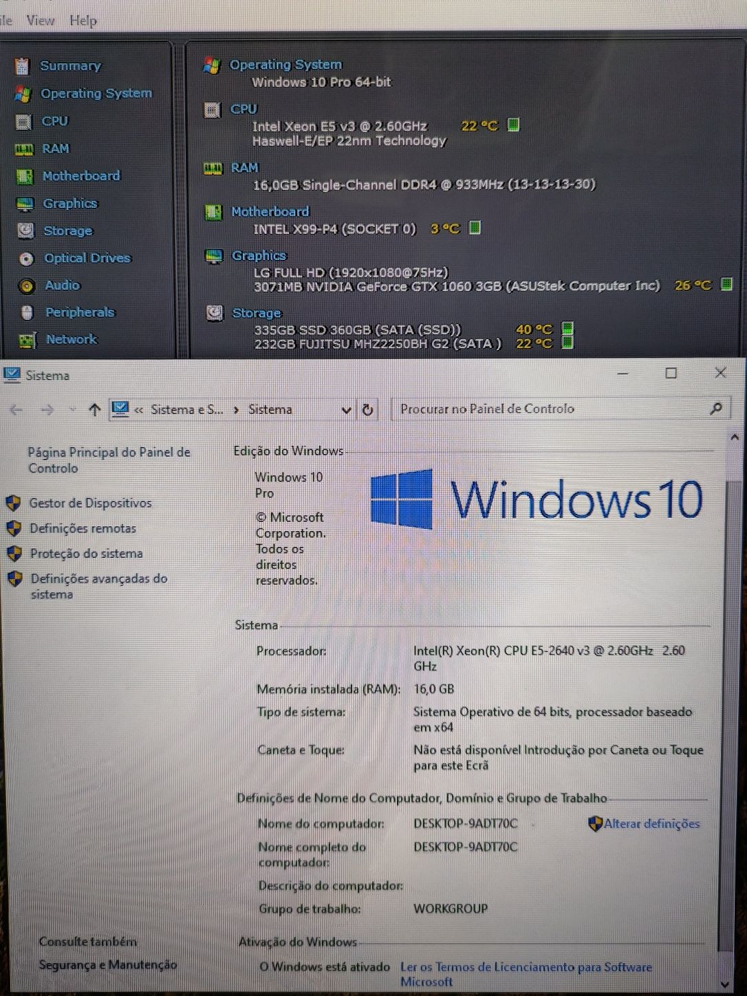 PC Gamer Core i7 8 cores(xeon 2640 v3) +GTX 1060+ 16gb+600gb HD/SSD