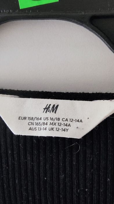 Bluzka czarna z długim rękawem 158/164 XXS XS h&m