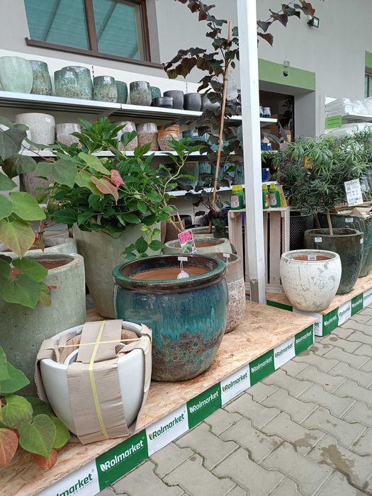 Donice Ceramiczne do Ogrodu Doniczki Szkliwione Tarasowe różne wzory