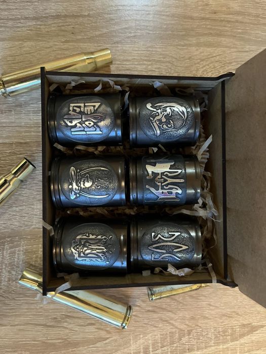 Чарки із гільз МК-19 калібру 40мм Боєкомплект на подарунок військовим