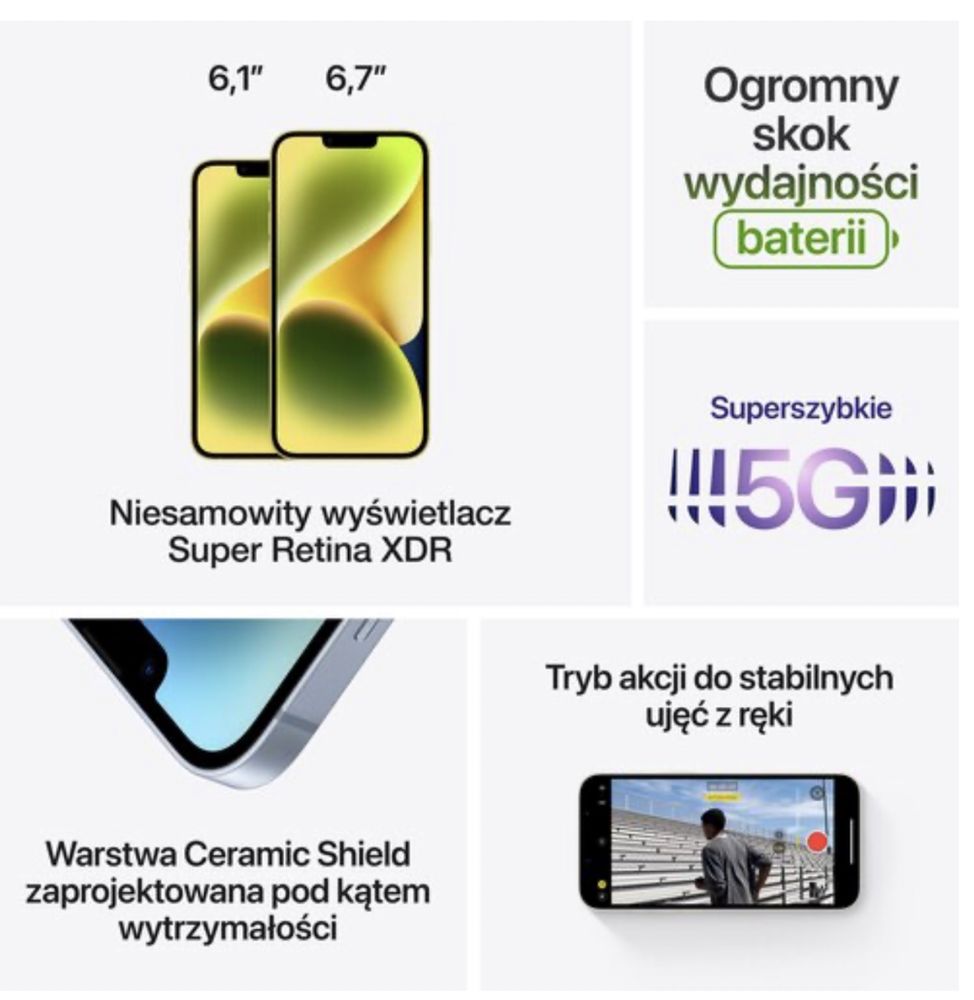 Apple iPhone 14 Plus 128GB 6.7" Na gwarancji ! Stan idealny!