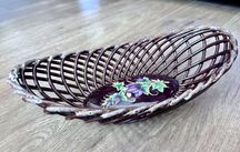 Porcelanowa patera miska koszyczek ręcznie malowana