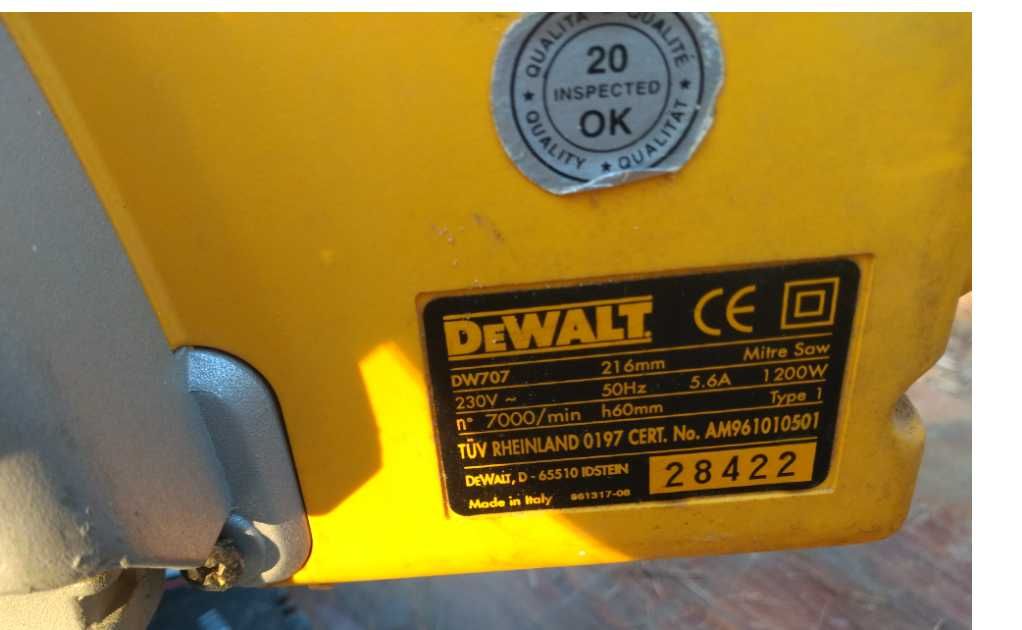 ukośnica piła ukośna DEWALT DW 707