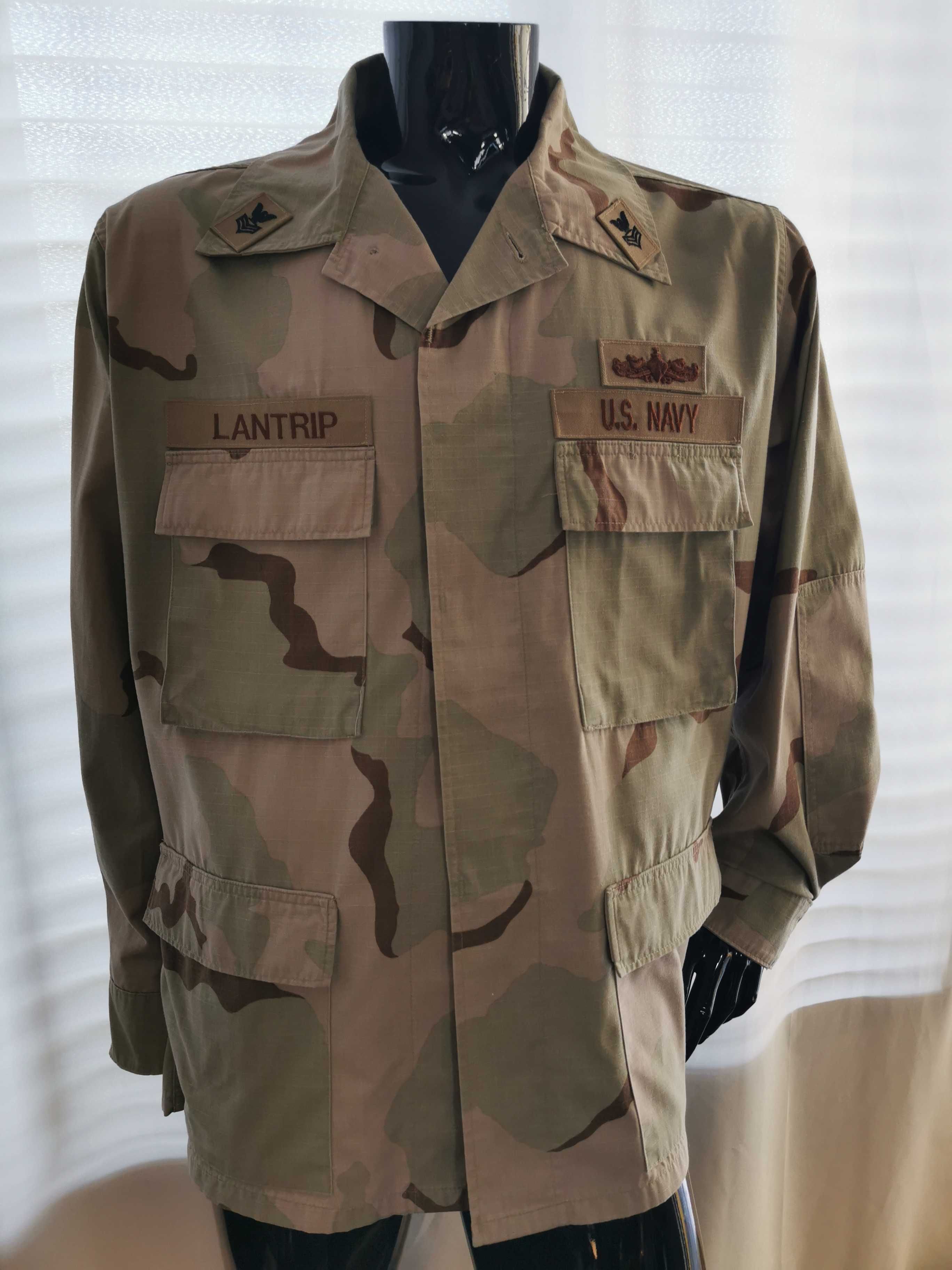Bluza US NAVY ARMY Combat Camo Beżowa Pustynna Khaki XL Jak Nowa