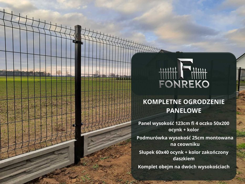 Wyprzedaż Ogrodzenia Panelowe z podmurówką Województwo Śląskie Komplet