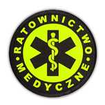 Emblemat Yellow Fluo Ratownictwo Medyczne Na Rzepie 8,5 Cm