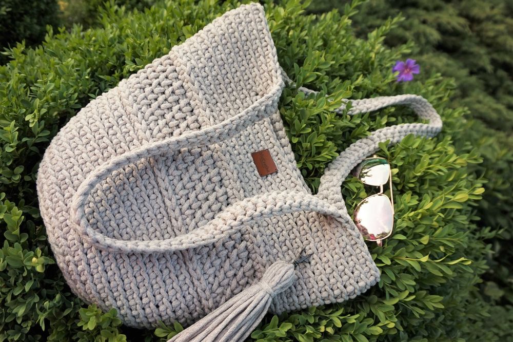 Duża torba ze sznurka bawełn. - różne kolory