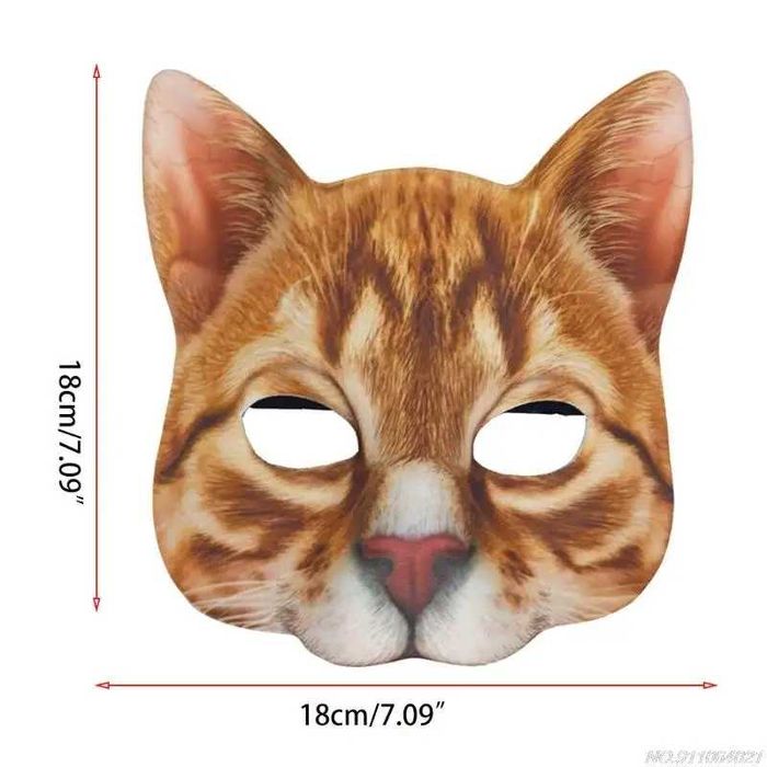 Маска для квадробики Кошка 3D для квд фурри фурсьют кот белый белая
