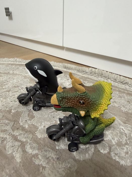 Машинки дино динозавр мотоцикл