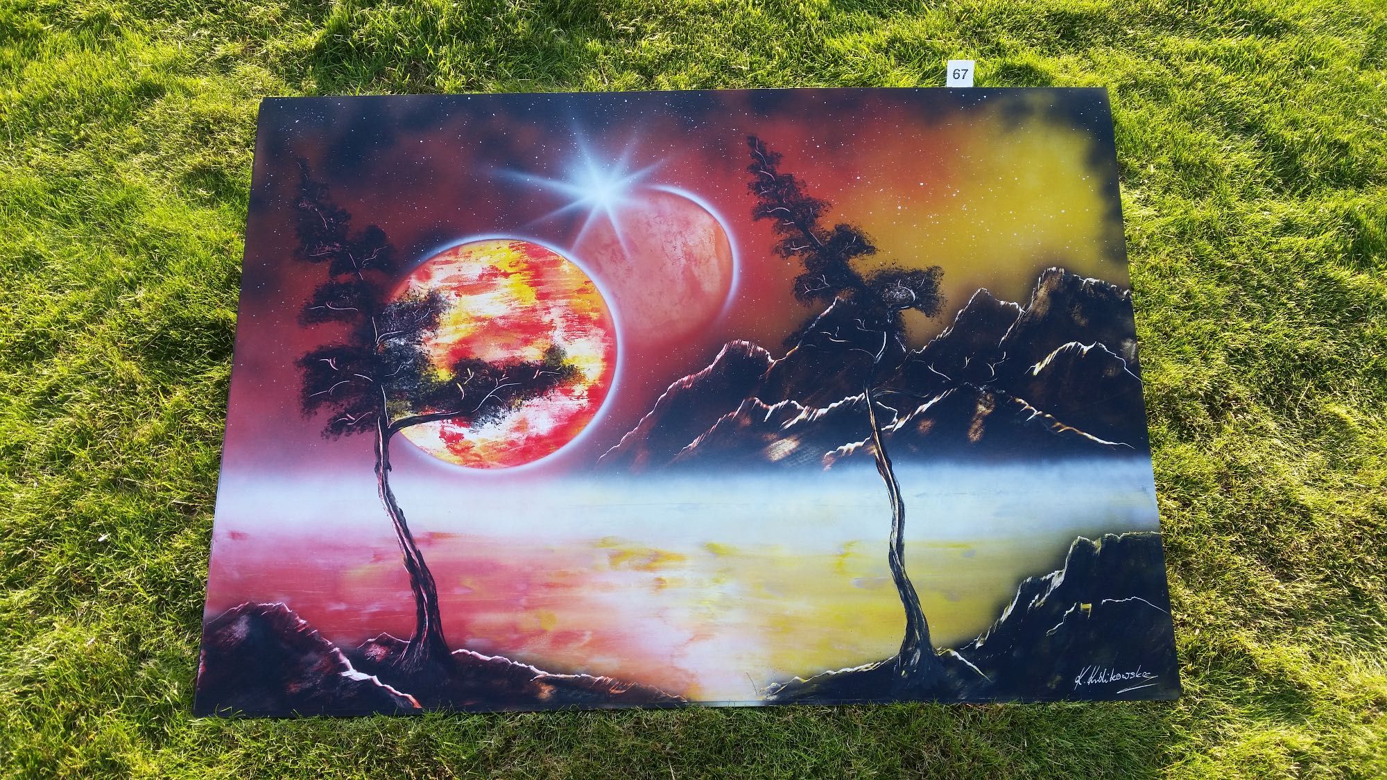 Obraz malowany sprayem 70x100 cm (Klaudia Spray Art)