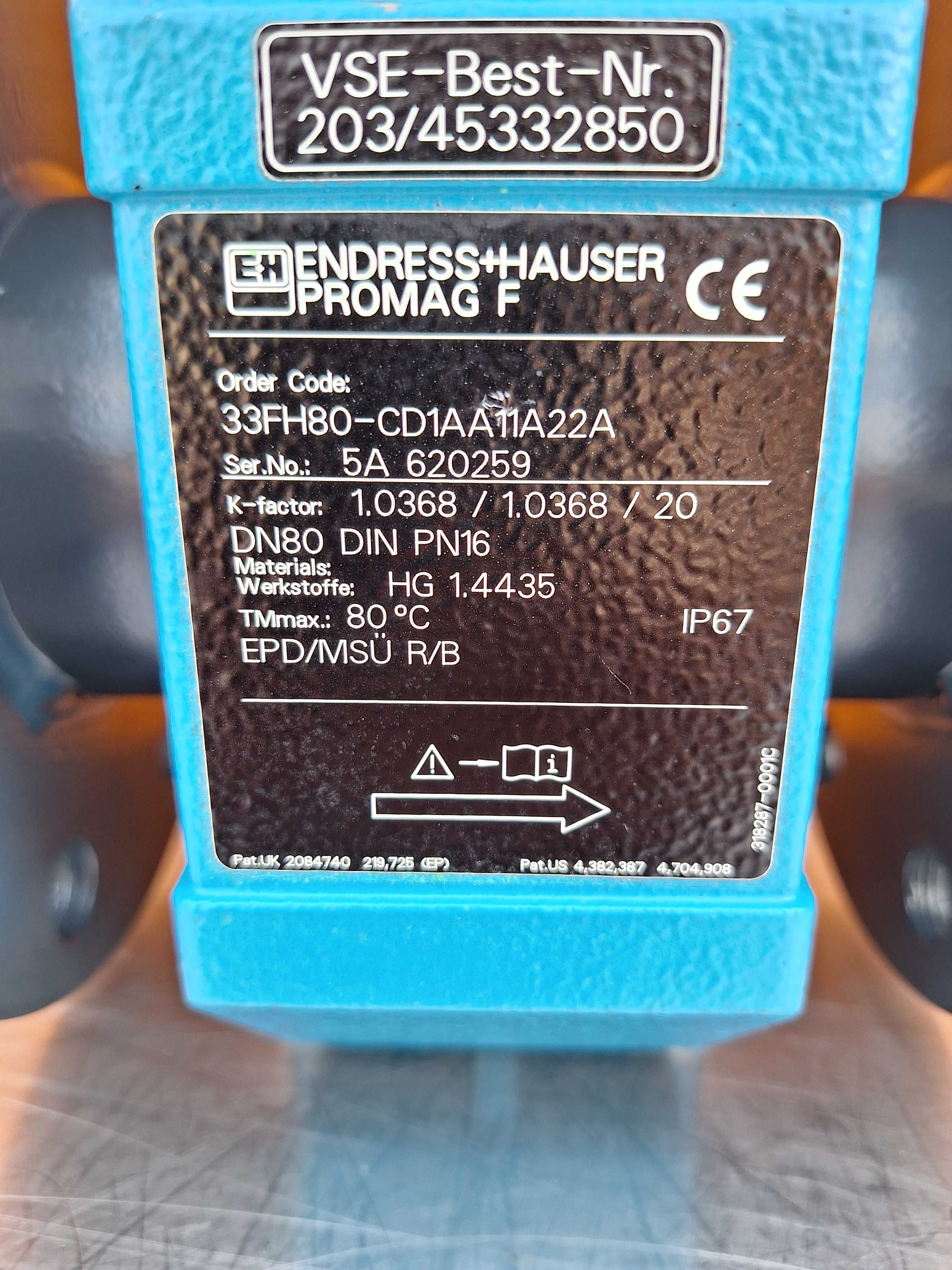 Przepływomierz Magnetyczny DN80 Endress Hauser Promag F