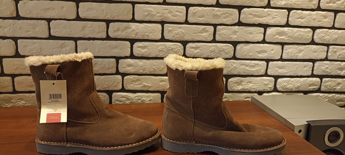 cotton traders sherpa pull on boot mink