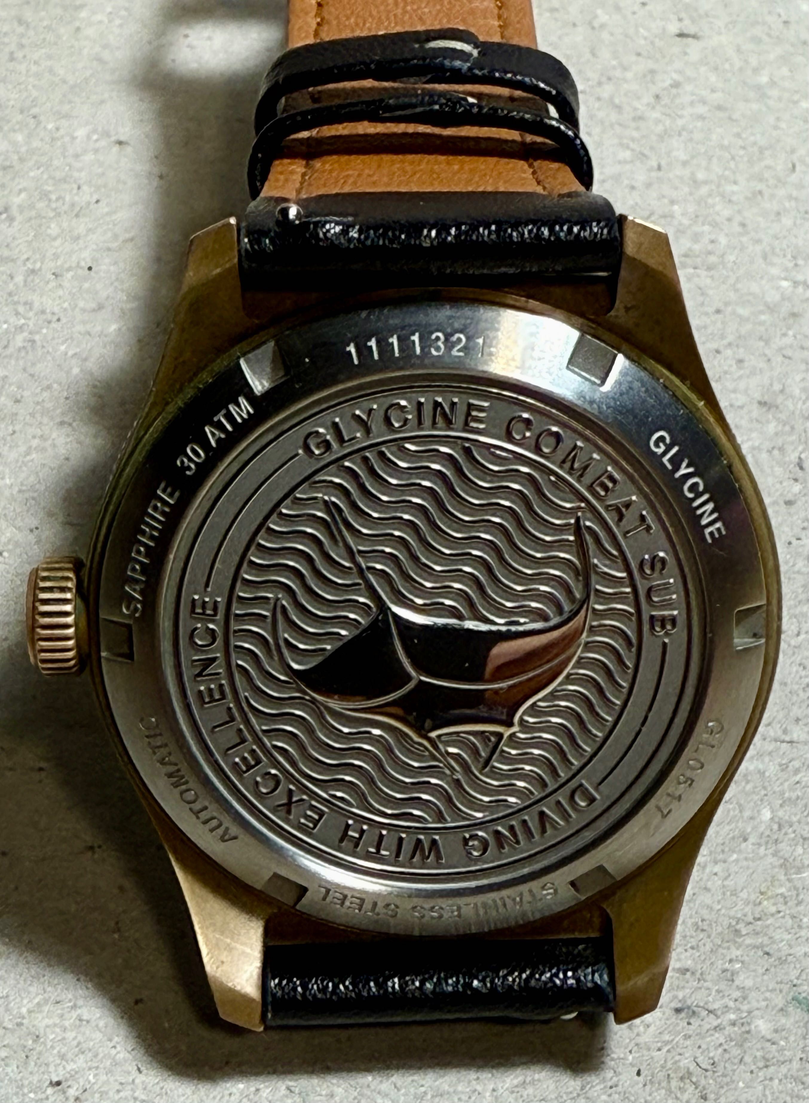 zegarek automatyczny Glycine Combat Sub 39 Bronze, 8 pasków, WR300, SW