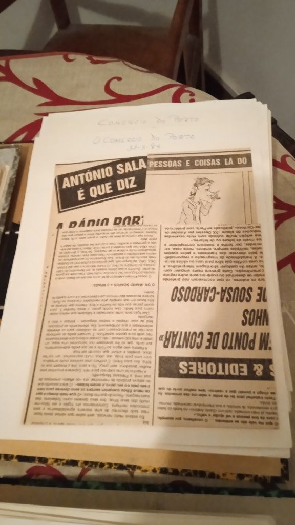 Milhares de recortes de jornais do jornalista João Reis - Anos 80