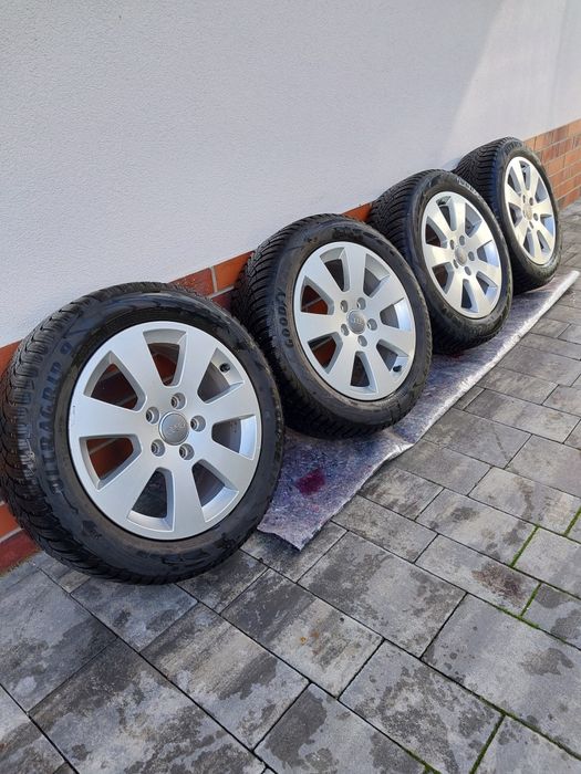 Felgi 16 Audi 5x112 et50 opony zimowe Goodyear 205/55 r16  4x6mm