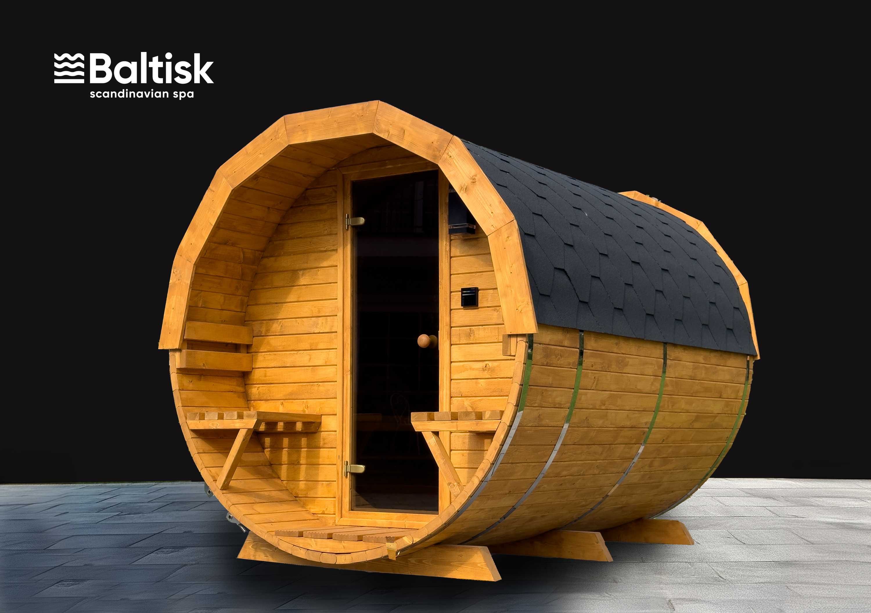 Sauna ogrodowa Beczka, Ruska Bania, 350cm - możliwość konfiguracji