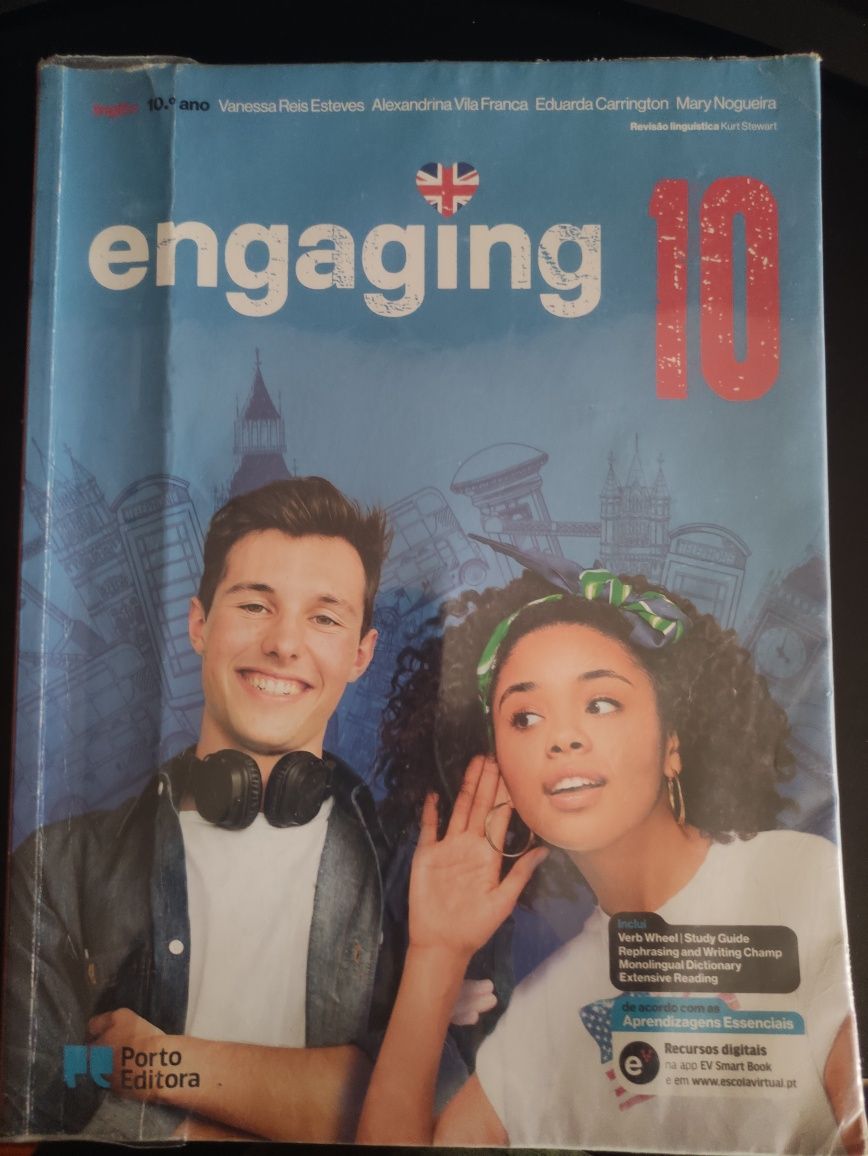Livros engaging manual de inglês de 10°Ano e livro de fichas