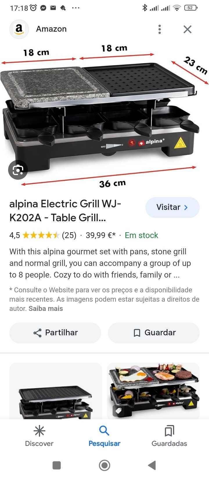 Grelhador elétrico novo