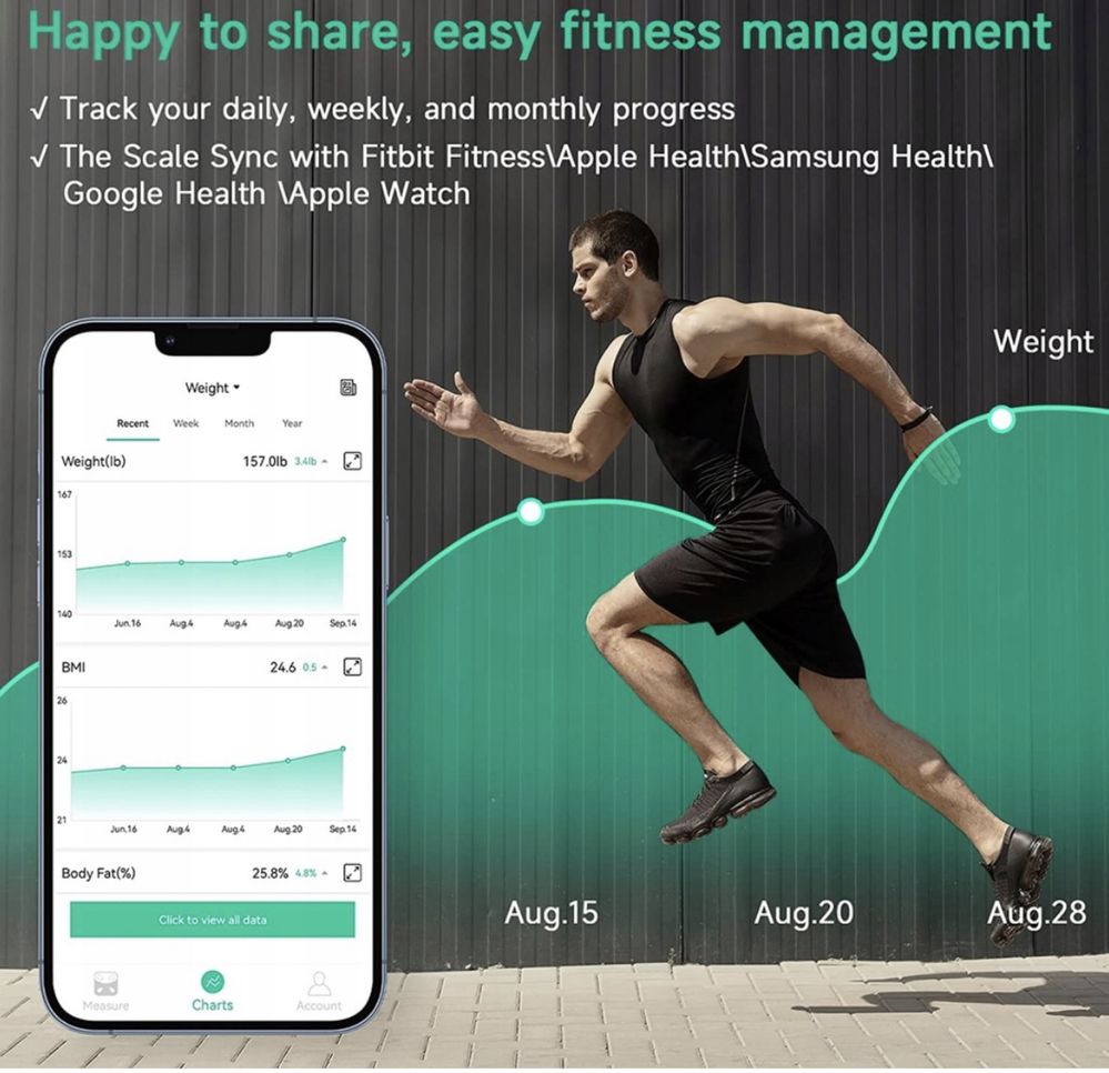 Inteligentna Waga Pomiar Tkanki Bluetooth EEBBL