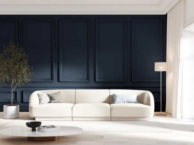 Modułowa sofa kanapa 4 os. Miley Micadoni welur jasny beż 330x90x70cm