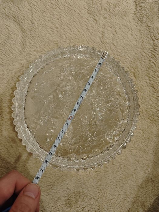 Piękna szklana miska ciężkie szkło kryształ (?) 1.3kg Polecam PRL 70s