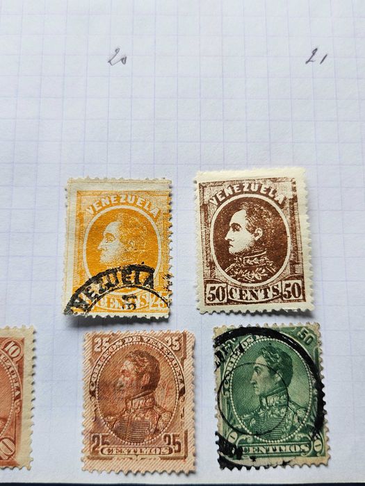 Klaser ze Znaczkami Wenezuela Zbiór lata 1880/1995 Simon Bolivar Mi 26