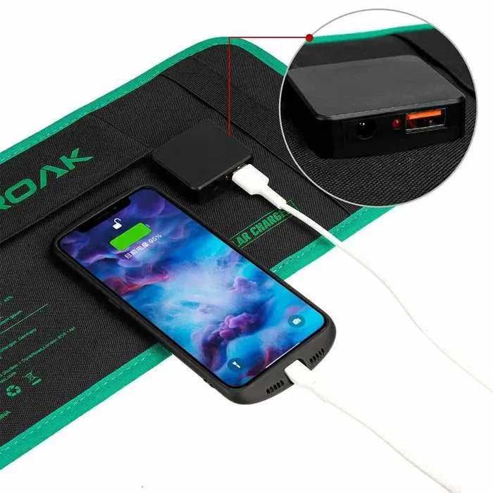 Солнечная батарея 20W зарядка USB 5V/3A+DC 5,1 мм 17,6V/1А водозащита