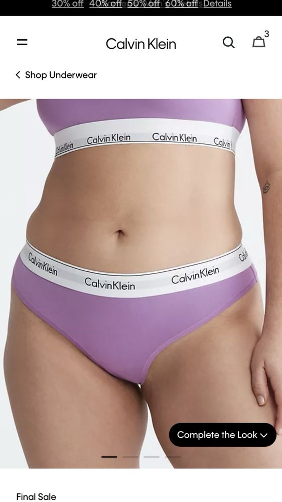 Трусики  Calvin Klein 2X