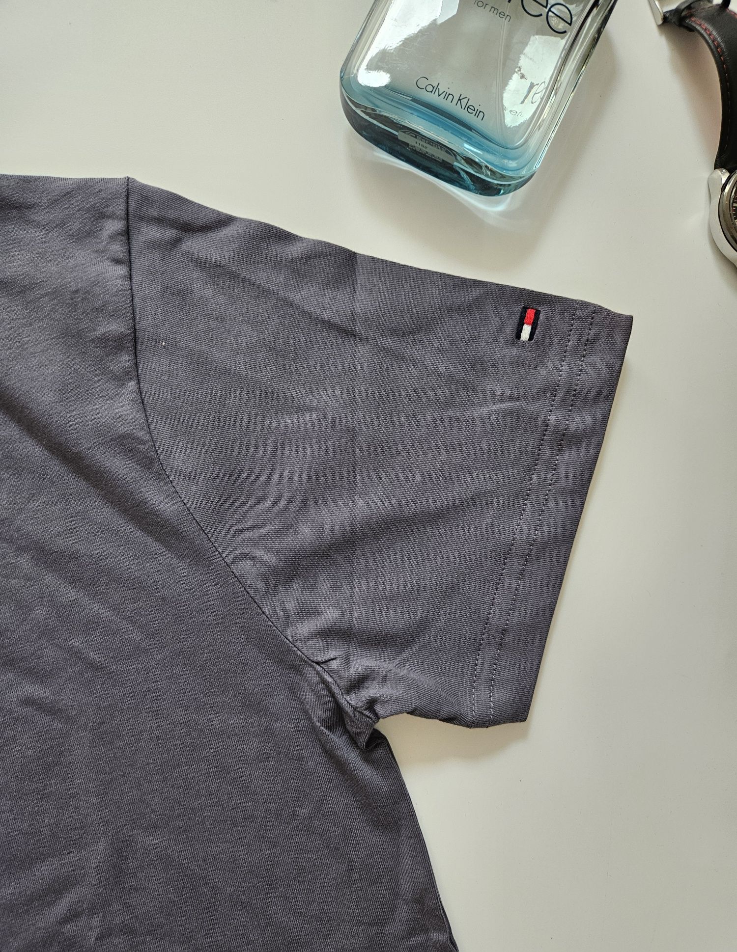 Koszulka męska krótki rękaw T-shirt Tommy Hilfiger M szara nadruk