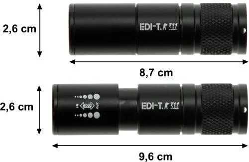 Latarka LED EDI-T11 ZOOM z uchwytem rowerowym. ładowarką i etui, nowa