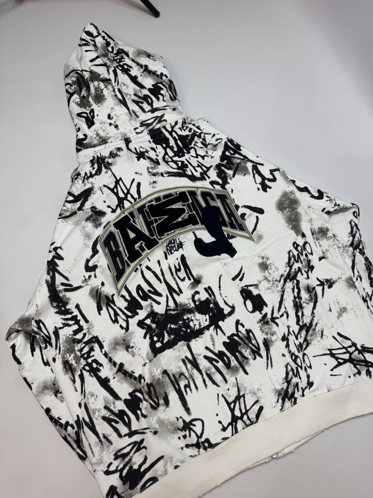 Зіп худі Balenciaga Graffiti White Skater Zip up L